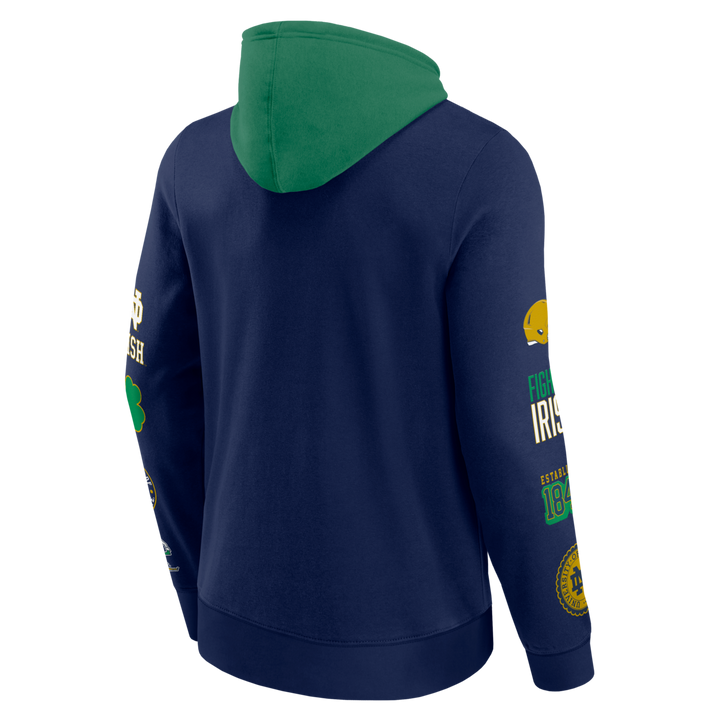 Fanatics - NCAA - Colorblock Badge Fleece Hoodie - Notre Dame Fighting Irish