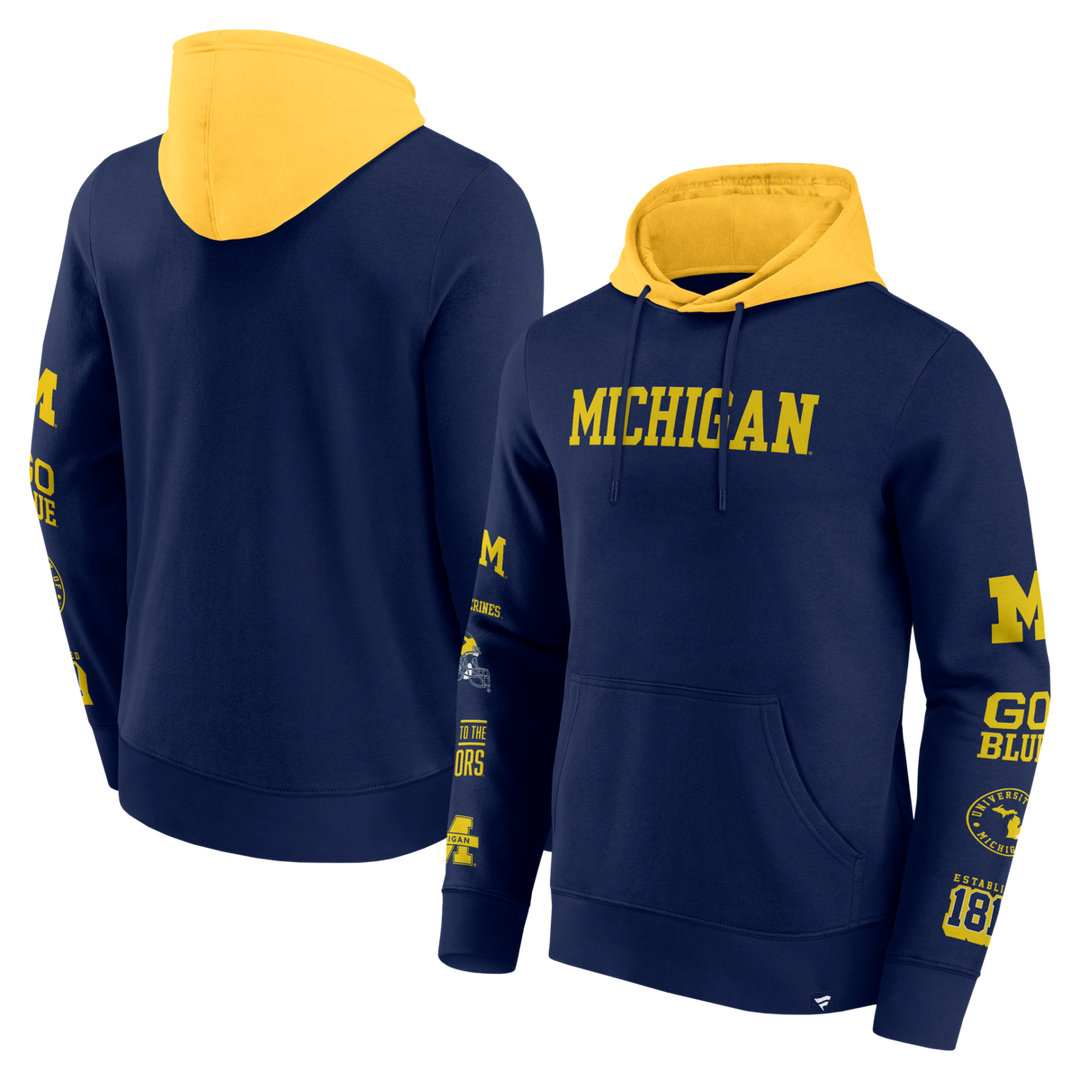 Fanatics - NCAA - Colorblock Badge Fleece Hoodie - Michigan Wolverines