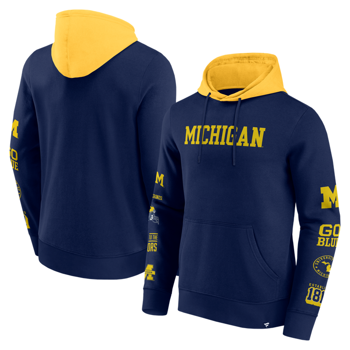 Fanatics - NCAA - Colorblock Badge Fleece Hoodie - Michigan Wolverines