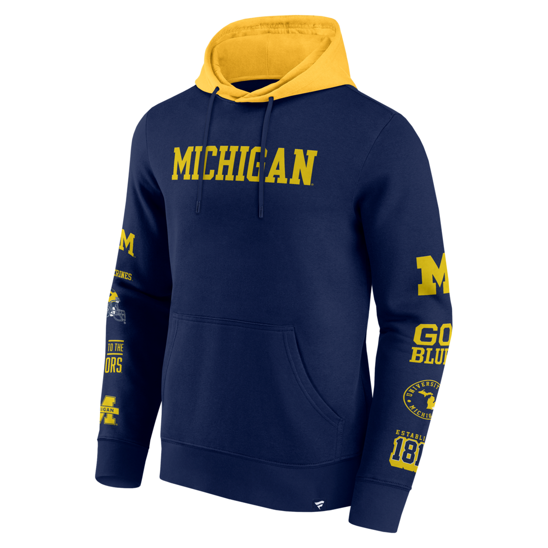 Fanatics - NCAA - Colorblock Badge Fleece Hoodie - Michigan Wolverines