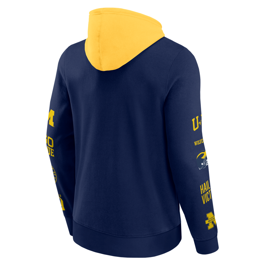 Fanatics - NCAA - Colorblock Badge Fleece Hoodie - Michigan Wolverines
