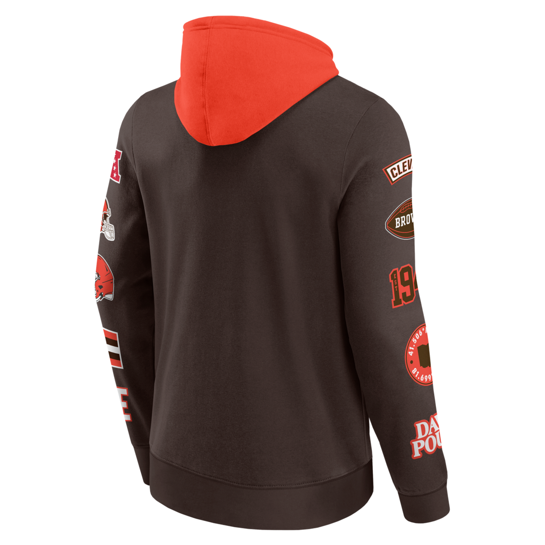 Fanatics - NFL - Colorblock Badge Fleece Hoodie - Cleveland Browns