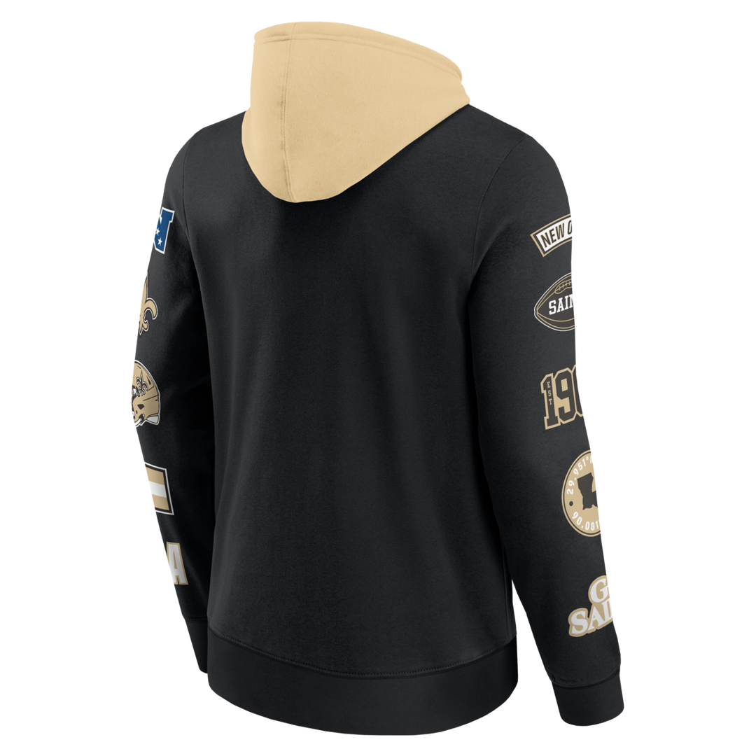 Fanatics - NFL - Colorblock Badge Fleece Hoodie - New Orleans Saints