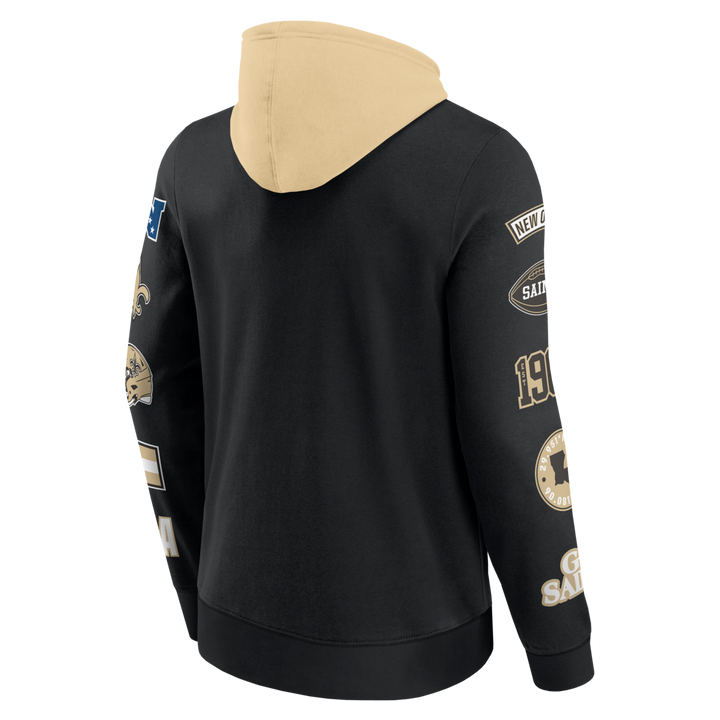 Fanatics - NFL - Colorblock Badge Fleece Hoodie - New Orleans Saints