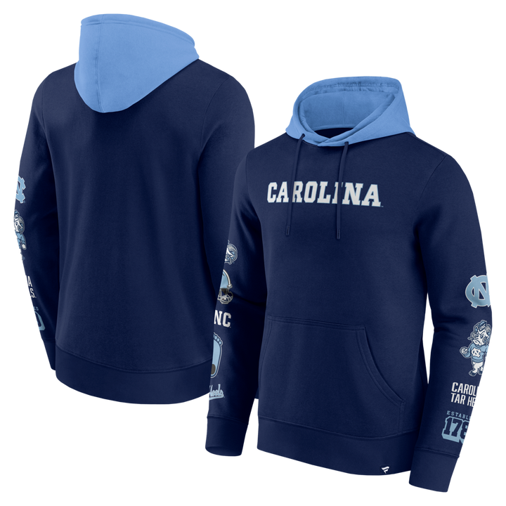 Fanatics - NCAA - Colorblock Badge Fleece Hoodie - North Carolina Tar Heels