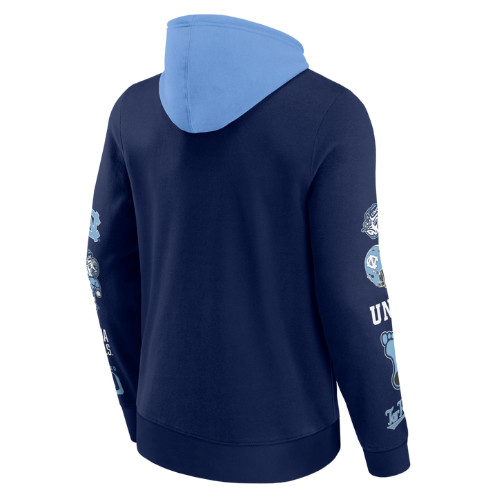 Fanatics - NCAA - Colorblock Badge Fleece Hoodie - North Carolina Tar Heels