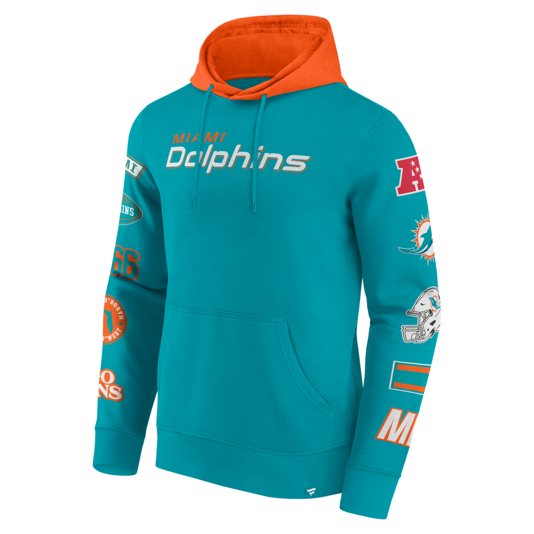 Fanatics - NFL - Colorblock Badge Fleece Hoodie - Miami Dolphins