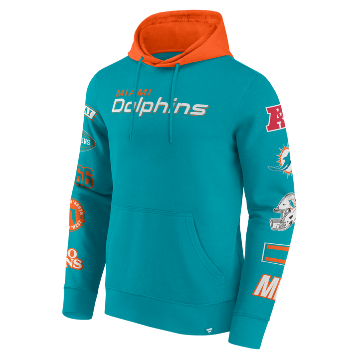 Fanatics - NFL - Colorblock Badge Fleece Hoodie - Miami Dolphins