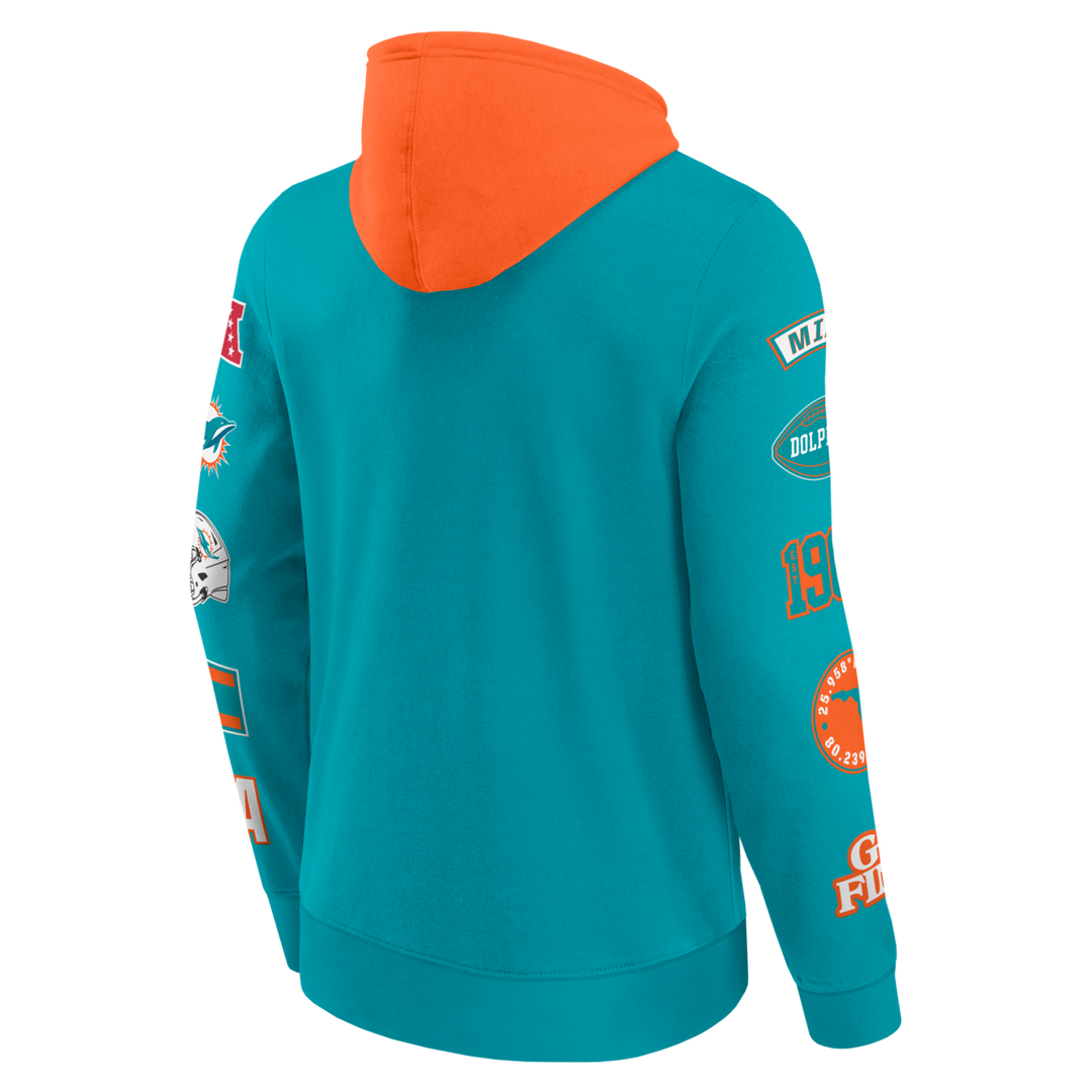 Fanatics - NFL - Colorblock Badge Fleece Hoodie - Miami Dolphins