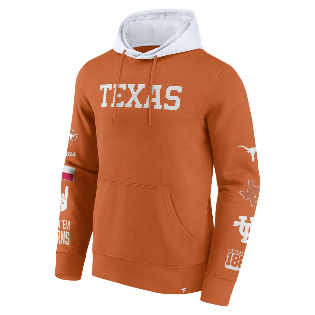 Fanatics - NCAA - Colorblock Badge Fleece Hoodie - Texas Longhorns