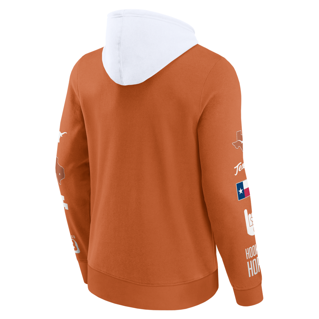 Fanatics - NCAA - Colorblock Badge Fleece Hoodie - Texas Longhorns