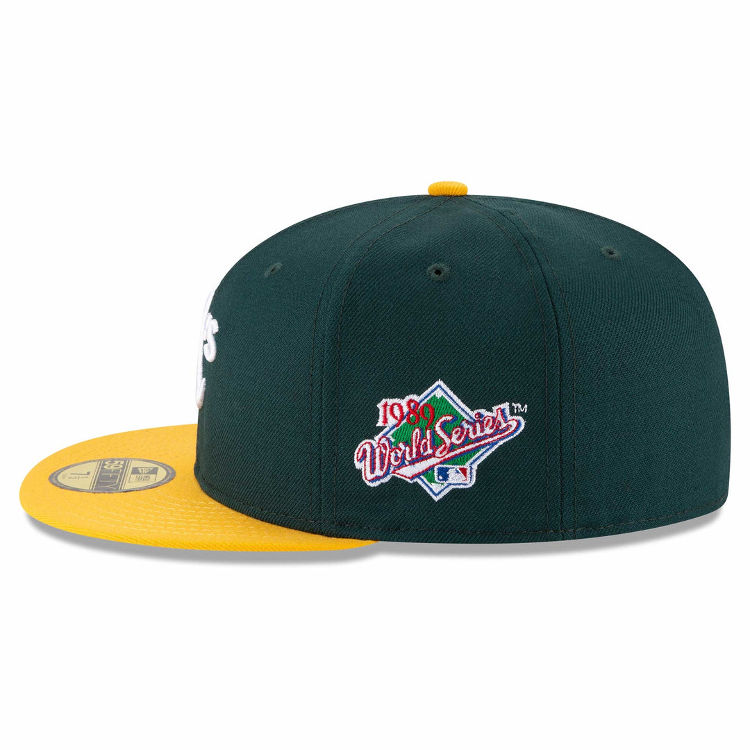Oakland Athletics MLB World Series Wool 59FIFTY Fitted New Era Green/Yellow