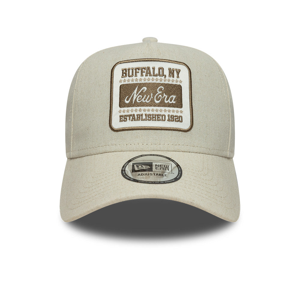 Branded Patch Linnen A Frame Snapback New Era Cream