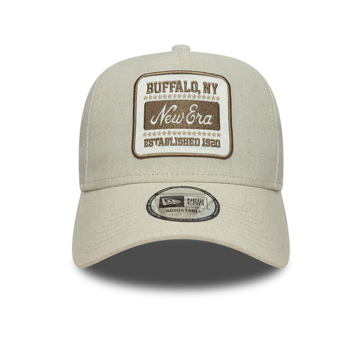 Branded Patch Linnen A Frame Snapback New Era Cream