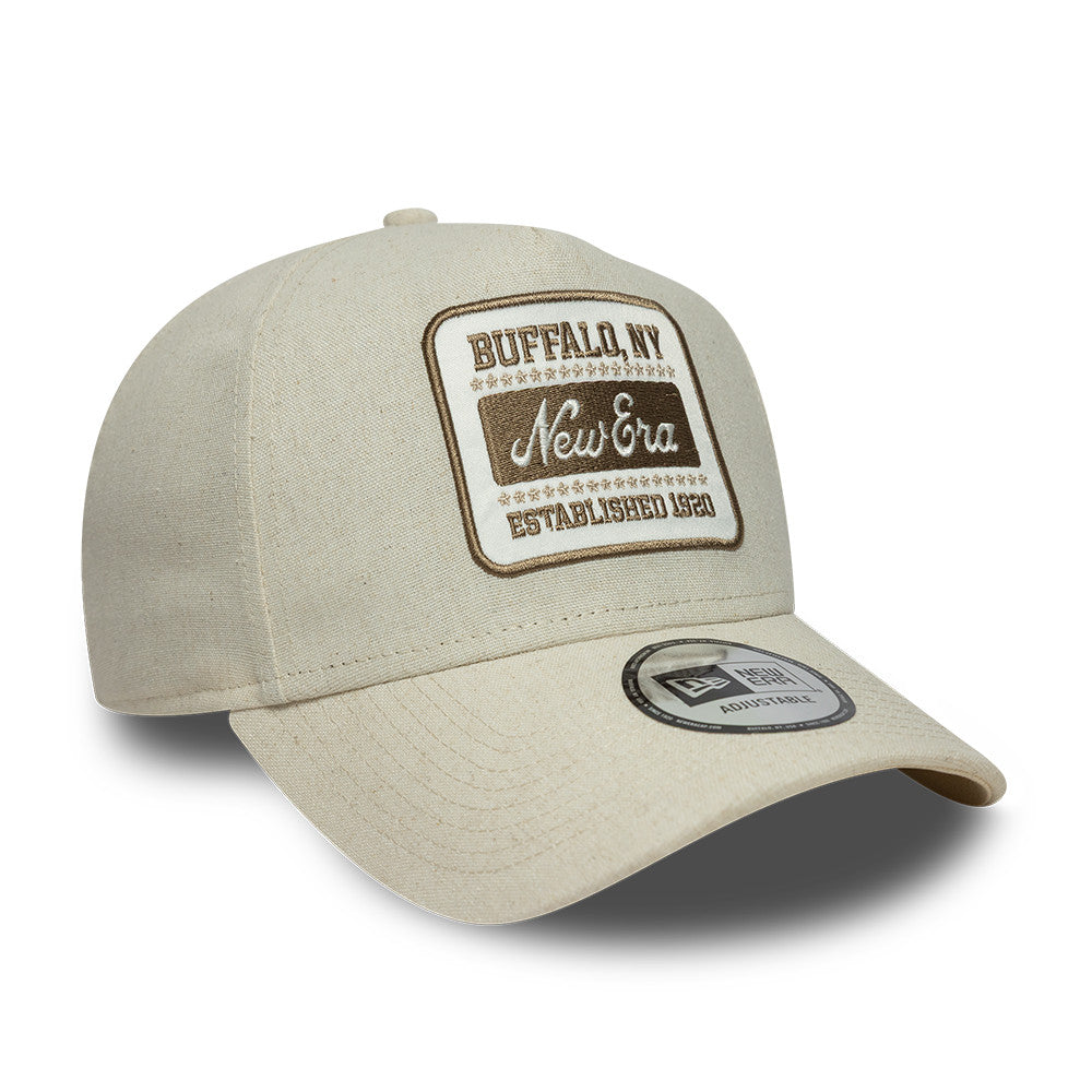 Branded Patch Linnen A Frame Snapback New Era Cream