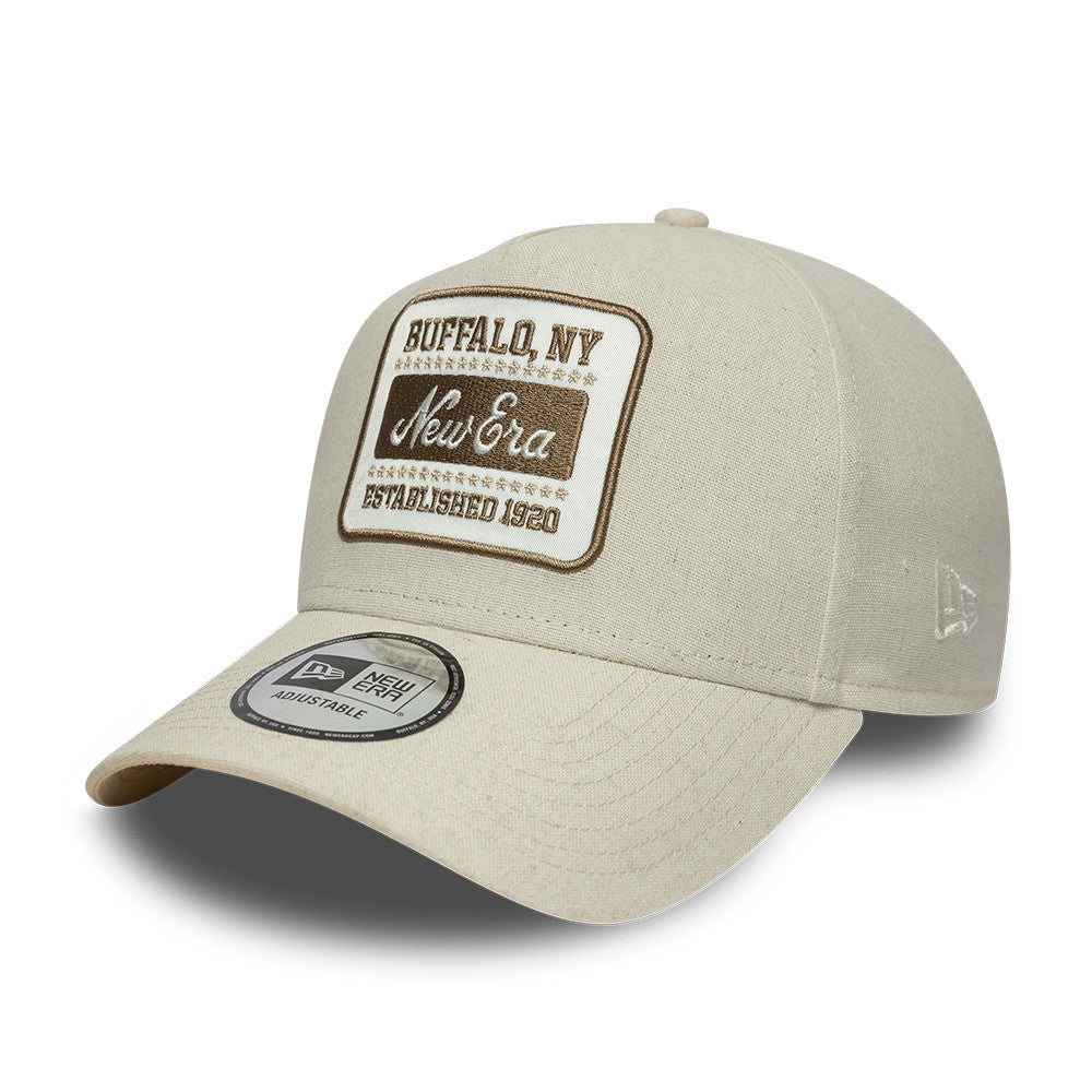 Branded Patch Linnen A Frame Snapback New Era Cream