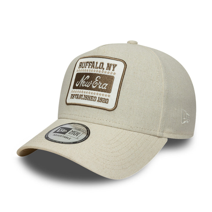 Branded Patch Linnen A Frame Snapback New Era Cream