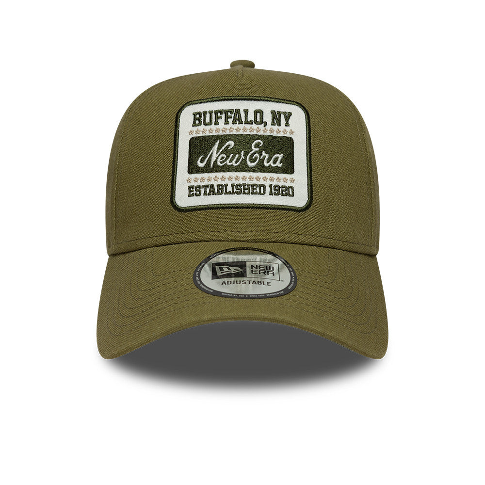 Branded Patch Linnen A Frame Snapback New Era Green