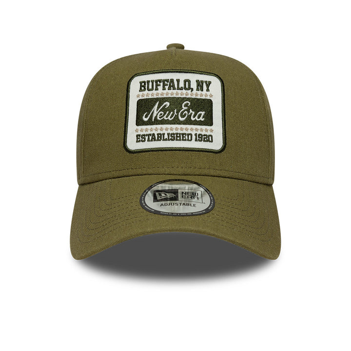 Branded Patch Linnen A Frame Snapback New Era Green