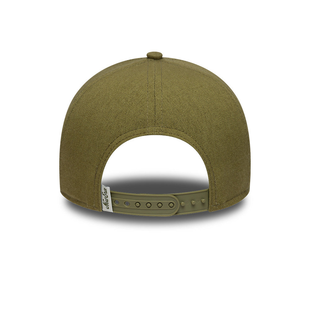 Branded Patch Linnen A Frame Snapback New Era Green