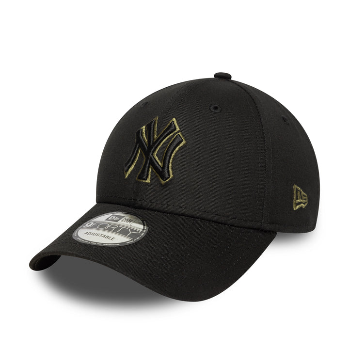 New York Yankees MLB Team Outline 9FORTY Strapback Black/Olive