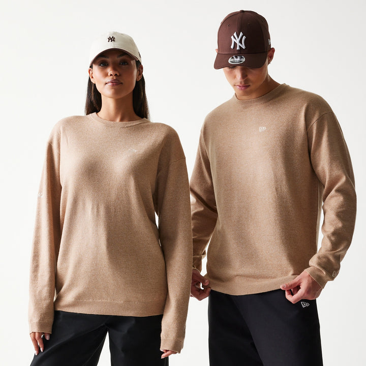 New York Essential Flag Sweater Beige New Era