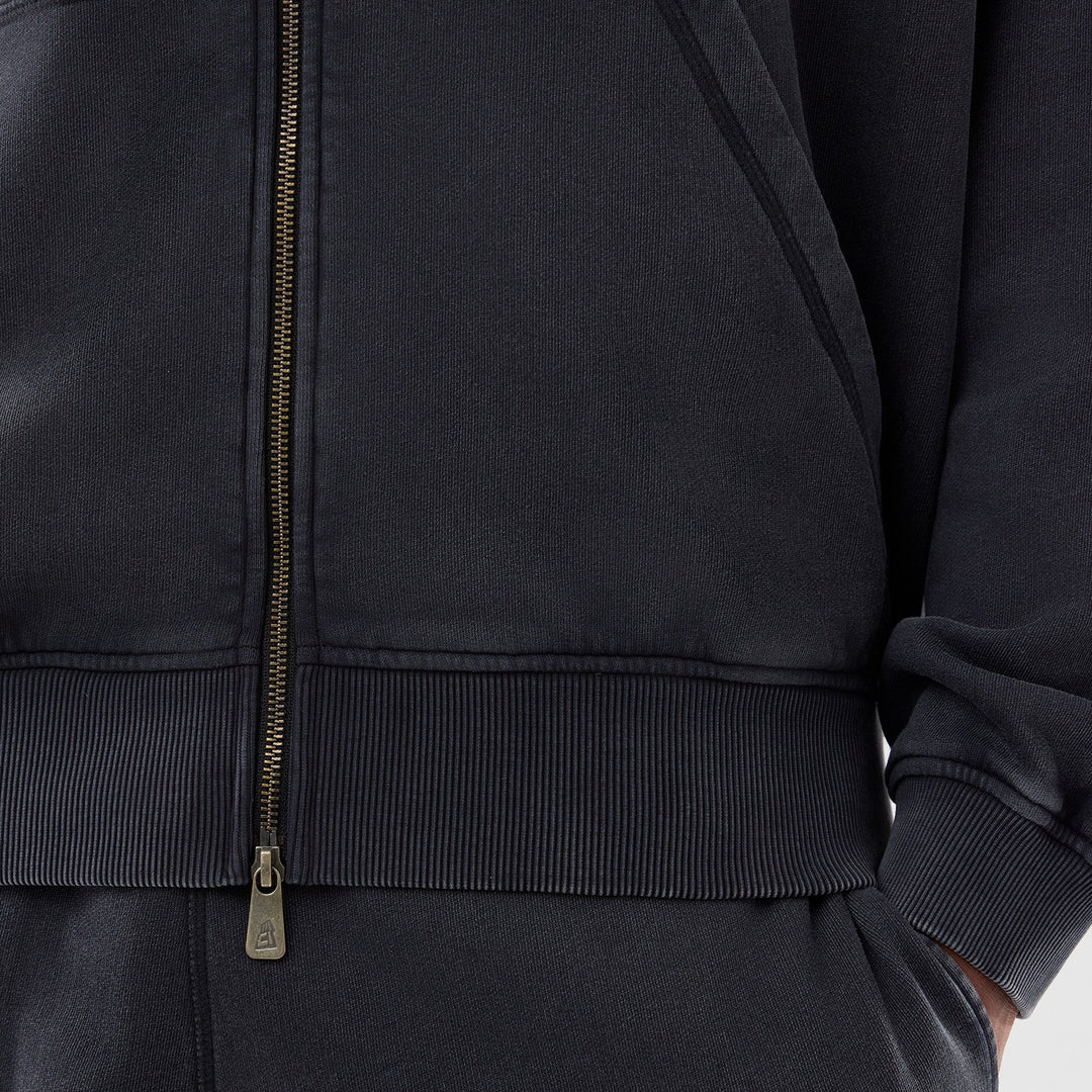 MLB Washed Full Zip Hoodie New York Yankees Black