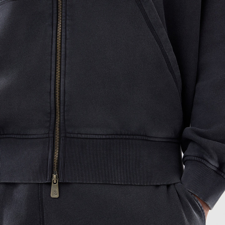 MLB Washed Full Zip Hoodie New York Yankees Black