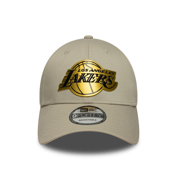 Los Angeles Lakers NBA Metallic 9Forty New Era Snapback Stone
