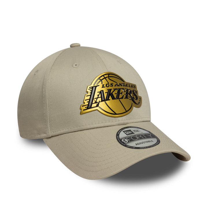 Los Angeles Lakers NBA Metallic 9Forty New Era Snapback Stone