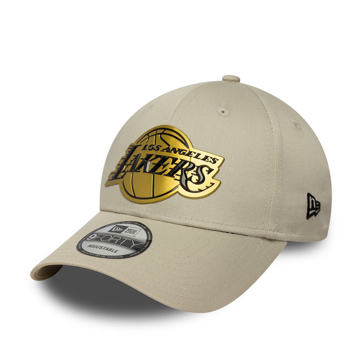 Los Angeles Lakers NBA Metallic 9Forty New Era Snapback Stone