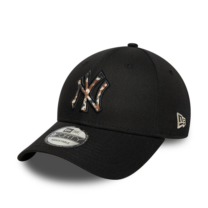 New York Yankees MLB Faux Pony Infill 9FORTY Strapback New Era Black/Animal