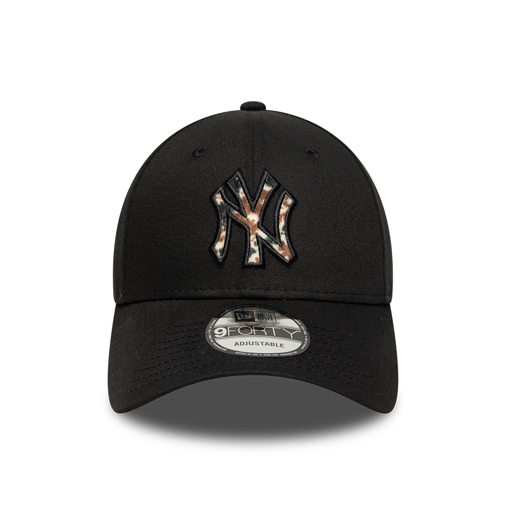 New York Yankees MLB Faux Pony Infill 9FORTY Strapback New Era Black/Animal