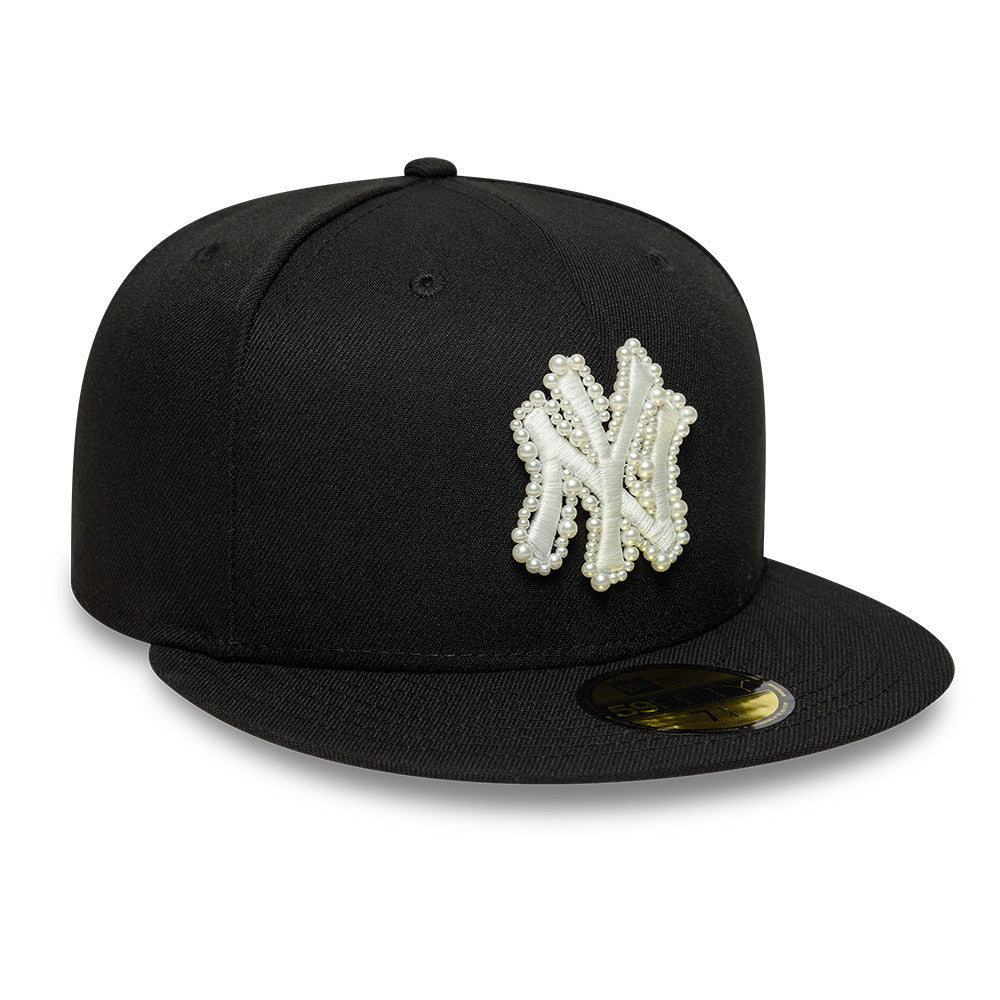 New York Yankees MLB Faux Pearl 59FIFTY Fitted New Era Black