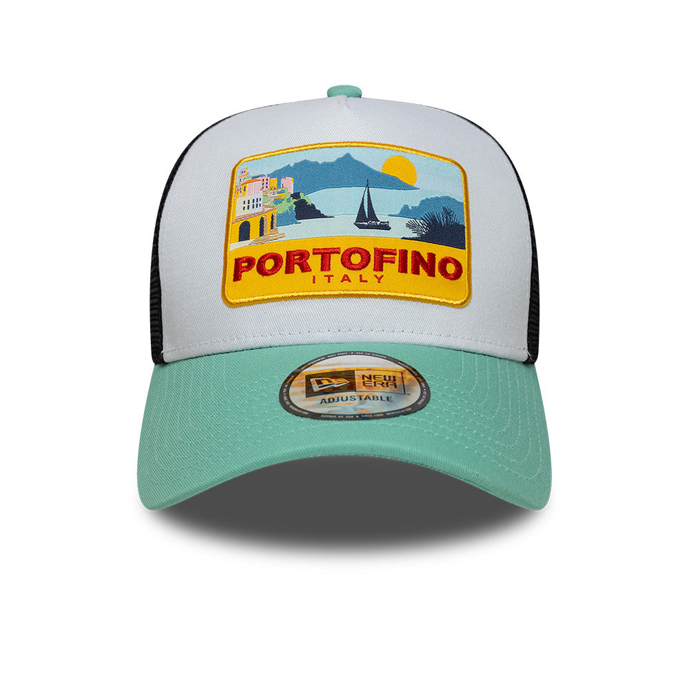 Portofino Italy A-Frame Trucker New Era Turquoise/White