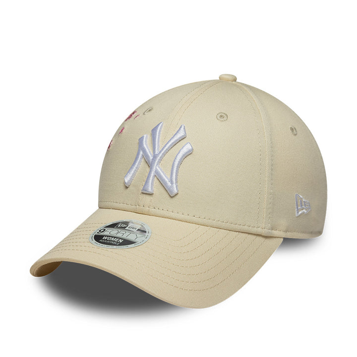 New York Yankees MLB 9FORTY Strapback Floral Women New Era Beige/White