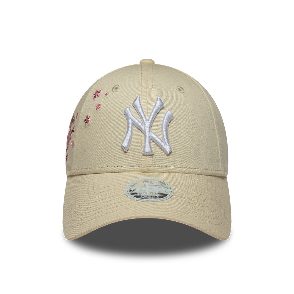 New York Yankees MLB 9FORTY Strapback Floral Women New Era Beige/White