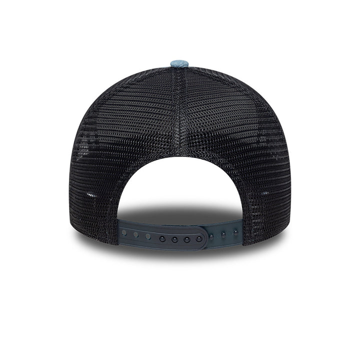 Branded Denim Leather Patch AFrame Snapback Trucker New Era Blue