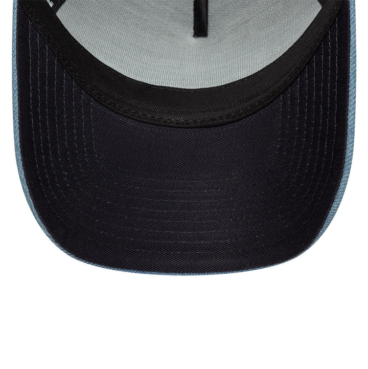 Branded Denim Leather Patch AFrame Snapback Trucker New Era Blue