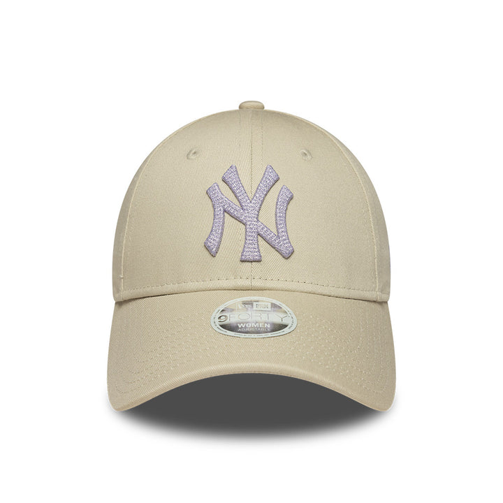 New York Yankees  MLB Womens Metallic 9Forty Strapback Beige/Purple