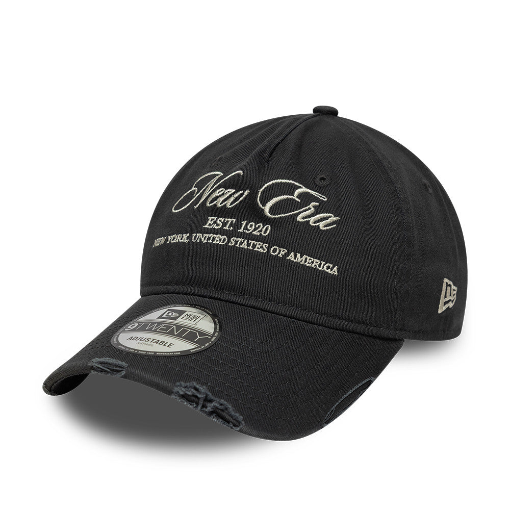 New Era Washed Distressed 9Twenty Strapback Grey
