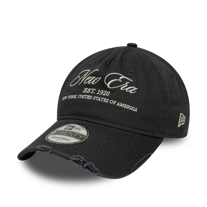 New Era Washed Distressed 9Twenty Strapback Grey