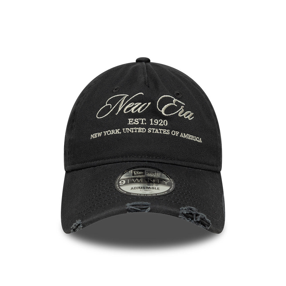 New Era Washed Distressed 9Twenty Strapback Grey