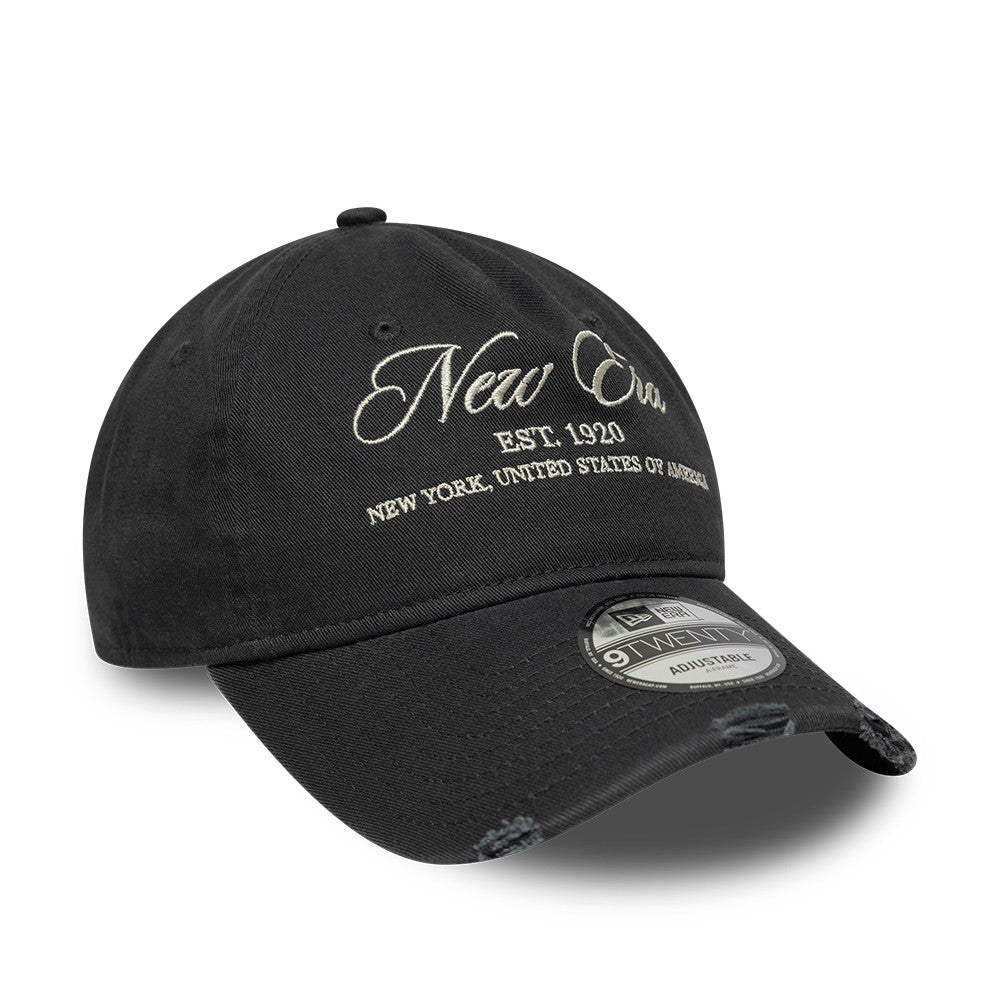 New Era Washed Distressed 9Twenty Strapback Grey