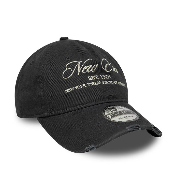 New Era Washed Distressed 9Twenty Strapback Grey