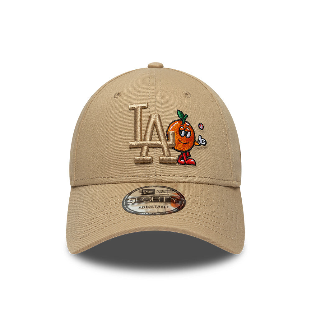 Los Angeles Dodgers Orange Icon Strapback Beige