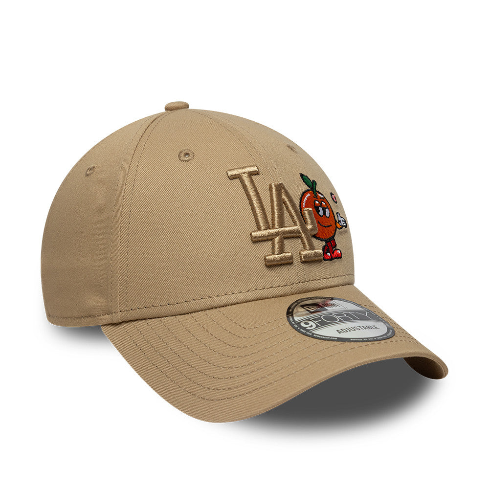 Los Angeles Dodgers Orange Icon Strapback Beige