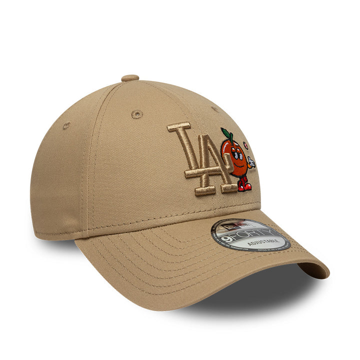 Los Angeles Dodgers Orange Icon Strapback Beige