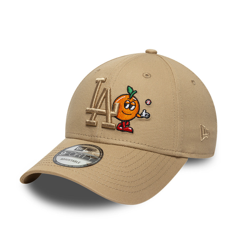 Los Angeles Dodgers Orange Icon Strapback Beige