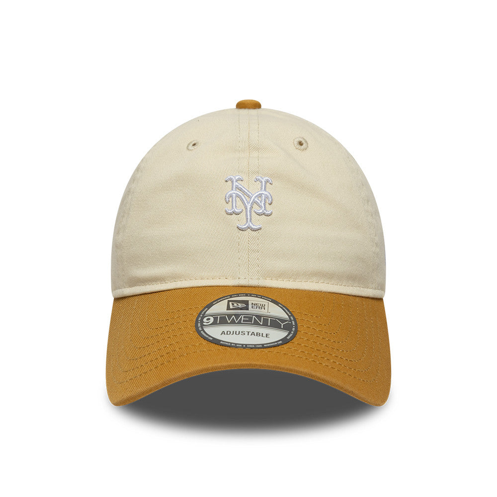 New York Mets 9TWENTY Strapback Mini Washed Beige/White